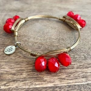 Bourbon & Boweties Gold & Red Stone Bangle